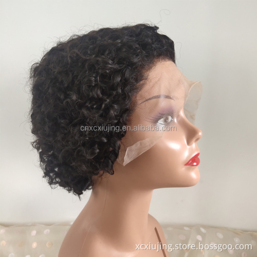 Brazilian Short Human Hair Wigs for Black Women Natural Color Remy Glueless Short Bob Curly Human Hair Wigs Pixie Cut Wigs